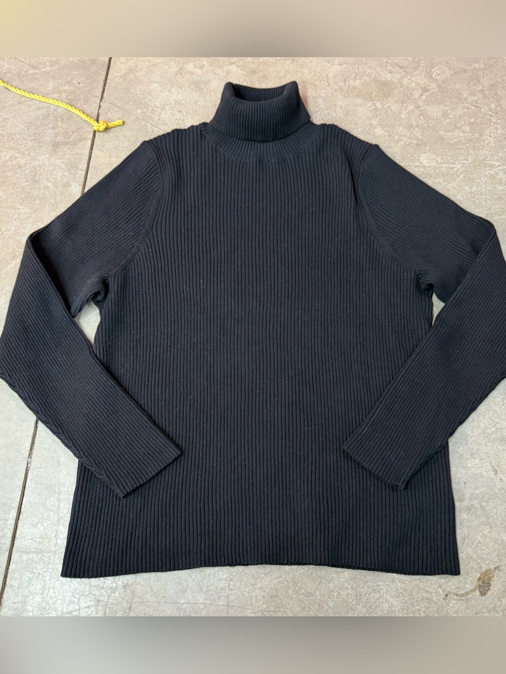 Classic Black Ribbed Turtleneck Sweater